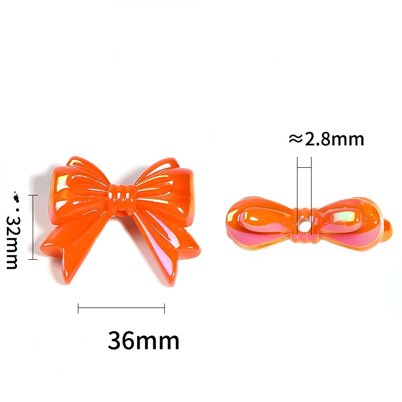 Wholesale 50PCS Colored Acrylic Bow Beads